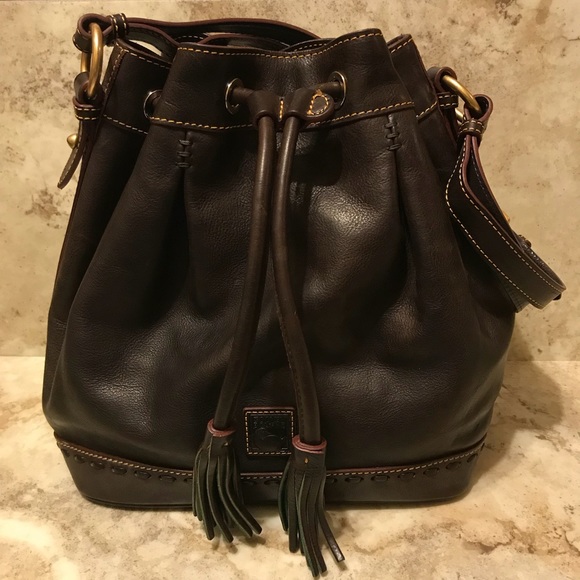 Dooney & Bourke | Bags | Dooney Bourke Leather Drawstring Shoulder Bag ...